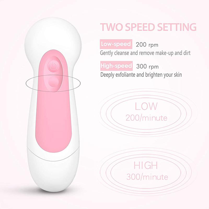 2021 Best Seller Waterproof Deep Cleaning Electric Facial Scrub Brush Exfoliating Spin Facial Brush Cleanser