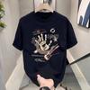 Heavy 100% Cotton Short-Sleeved T-Shirt Men'S Hong Kong Style Trend Printed Half-Sleeved Loose Couple T-Shirt