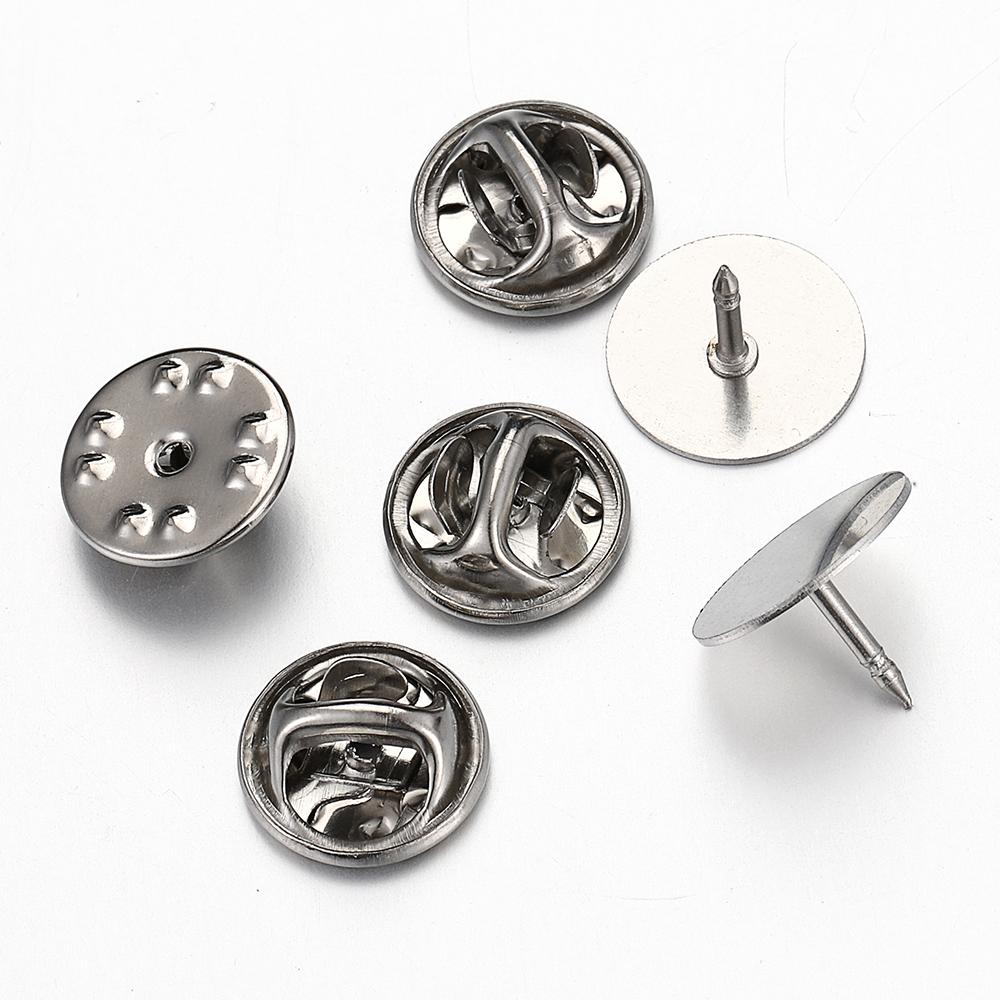 10 PS Edelstahl Schmetterling Hut Anstecknadel Set Brosche Flache Pin Basis Cabochon Manschettenknöpfe Krawattennadeln DIY Schmuckherstellung Zubehör Bastelbedarf