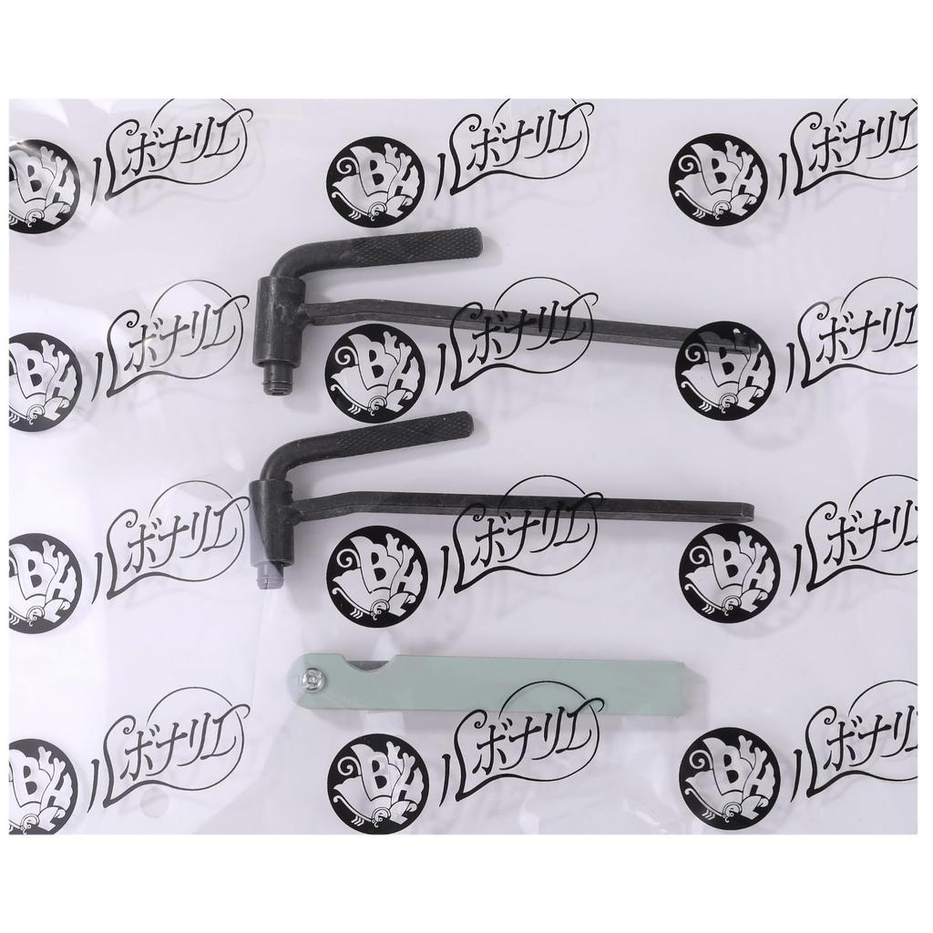 Rubonarie 3-Piece Valve Clearance Adjustment Tool Set (Black, Silver, Type B) with Adjusting Wrench and Thickness Gauge