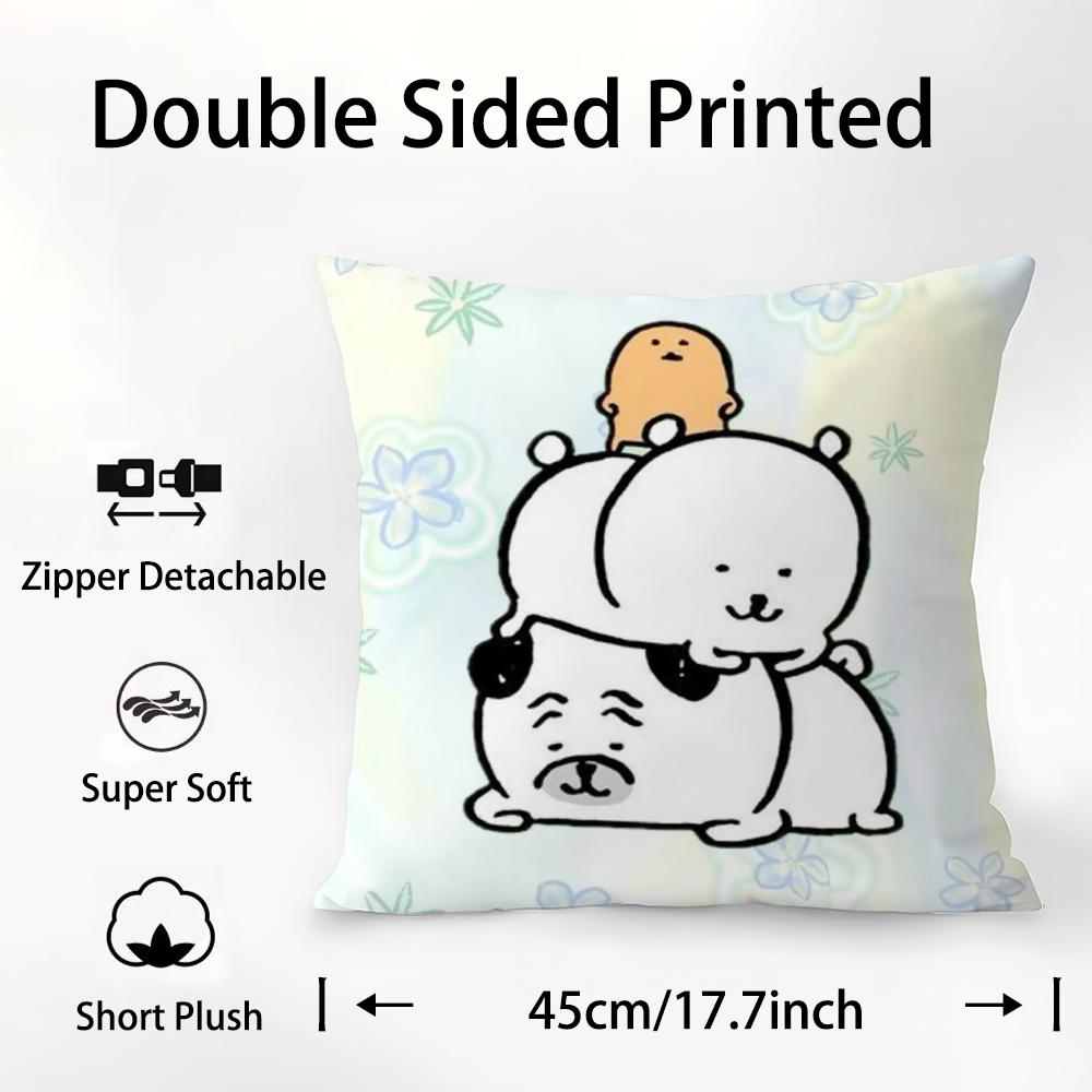 Cute J-Jokes Bear Pillow Case Plush Fabric Soft Double Sided Print Sofa Cushion Cover Throw Pillow Covers