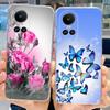 For Oppo Reno10 Pro Case Reno 10 5G Cover Soft TPU Black Silcione Bumper Coque For Reno 10pro Global Funads Women Fashion Print