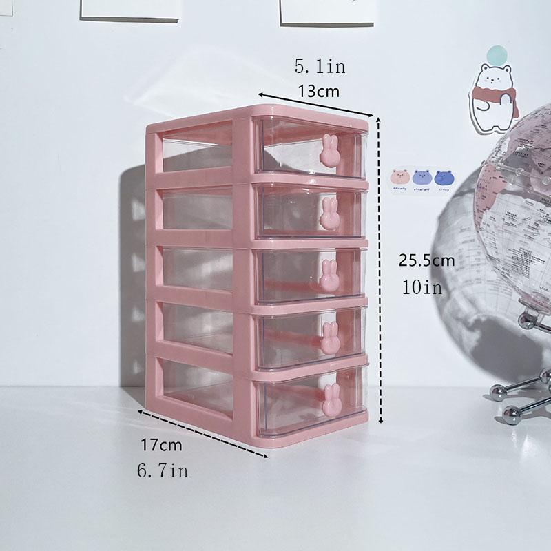 Multifunctional Desktop Storage Drawer Box with Pen Holder and Hair Accessories Storage Rack, Multi-layer Jewelry Box