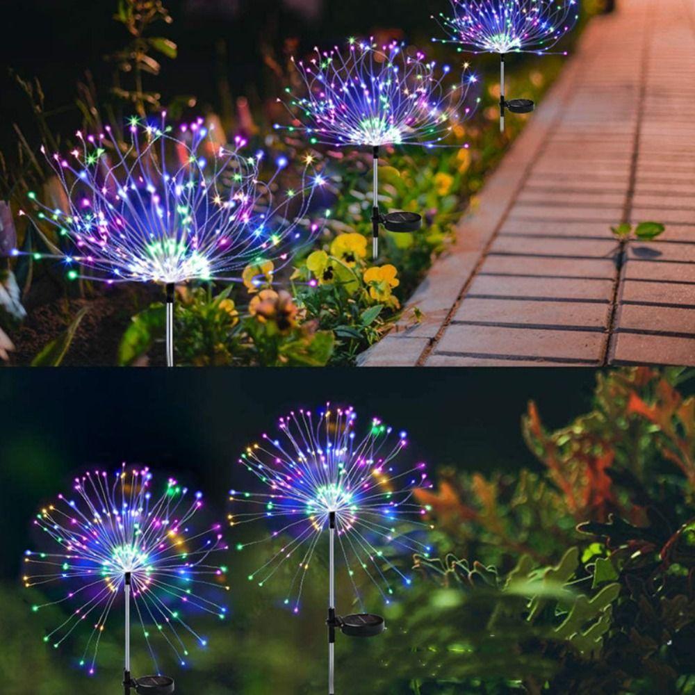 Waterproof Solar LED Firework Light 8 Lighting Modes Lawn Lamp Fairy Lights  Christmas