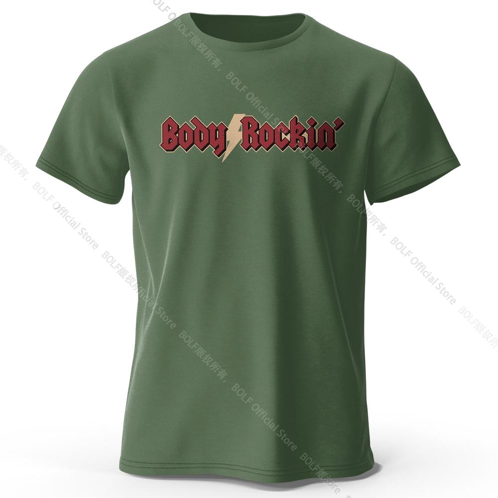 Men's Body Rockin' Printed T-Shirt 100% Cotton Oversized Disco Graphic Tees for Women Summer Tops Retro Streetwear