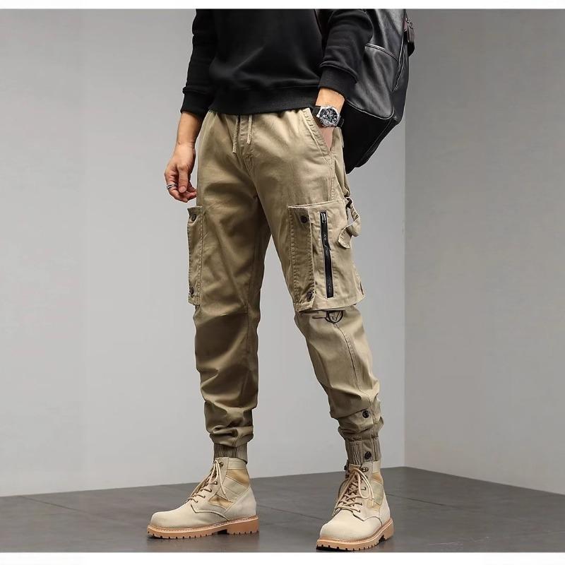 Autumn New Large Pocket Casual Pants Men's Trendy Brand Outdoor Loose Elastic Pants
