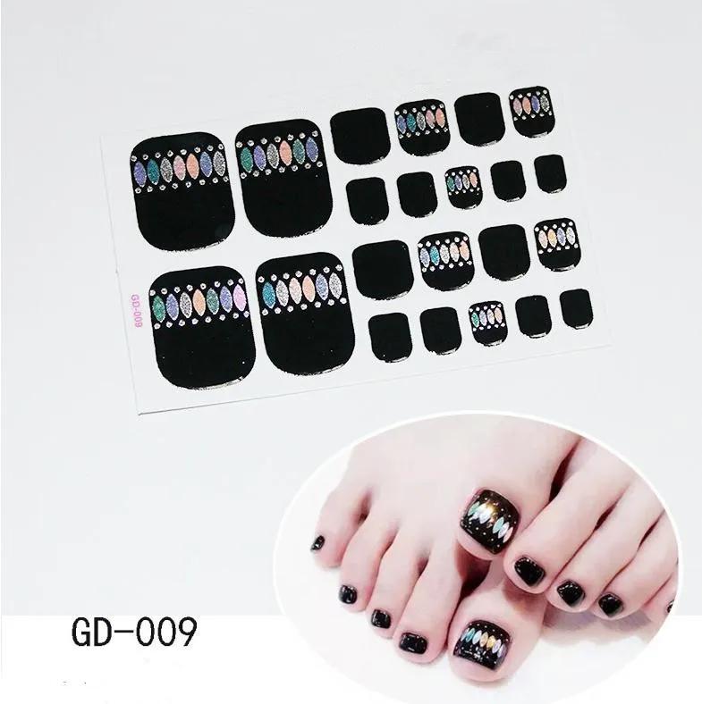 22 Tips Summer Hot Stamping Laser New Manicure Sticker Foot Nail Sticker
