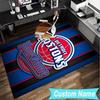 Custom Name Rug Detroit Basketball Art Area Rug Suitable for Indoor And Outdoor,Carpets for Homes, Offices,Living Rooms,Home Decor,Christmas Gift
