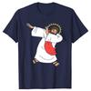 Lustiges Dabbing Jesus Klassisches Grafik-T-Shirt für Herren Damen Mode Lässiges T-Shirt 100% Baumwolle Locker Übergröße Weihnachts-T-Shirt