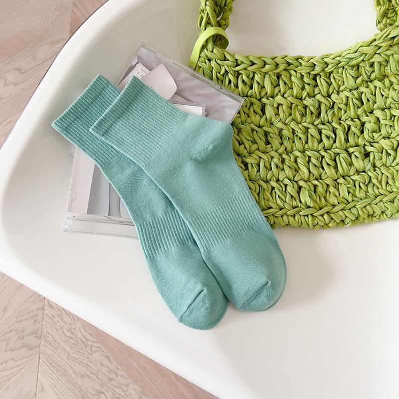 Calzini a Tubo Sportivi da Skateboard da Donna Colore Unito Vita Primavera Autunno Tendenza