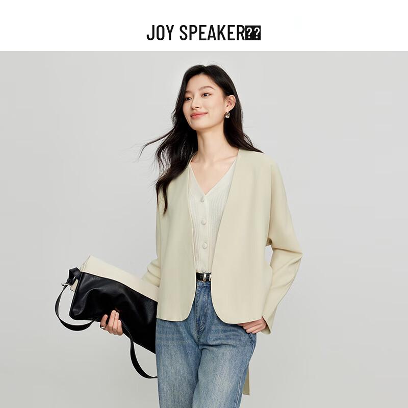 

JOY SPEAKER Women s Vintage Round Neck Tie-Waist Short Jacket L