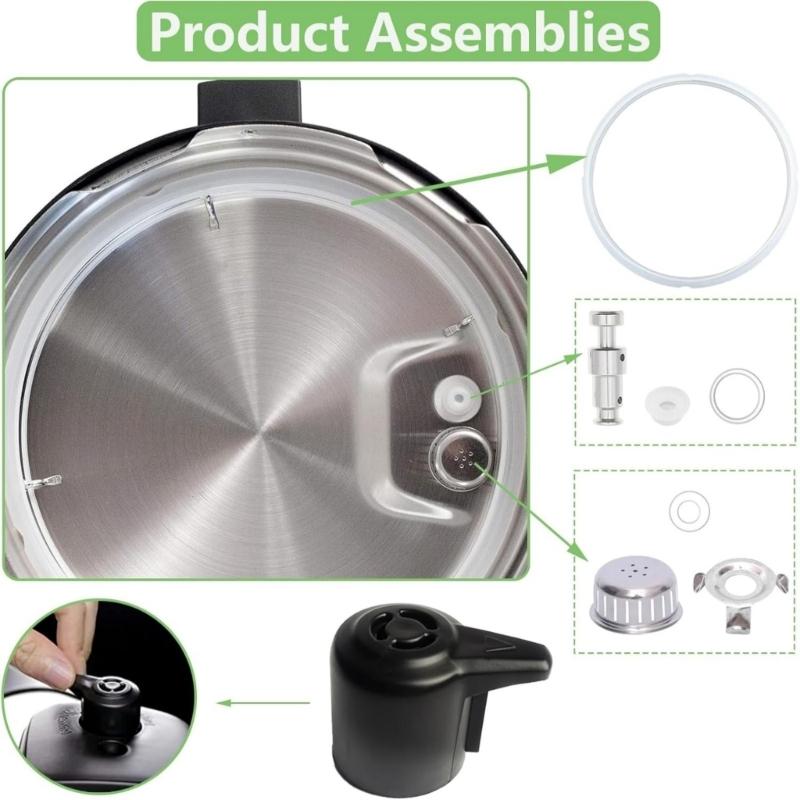 Elektrischer Schnellkochtopf Ventile Ersatzset Druckventile für 5 und 6 Quart Modelle mit spülmaschinenfesten Komponenten