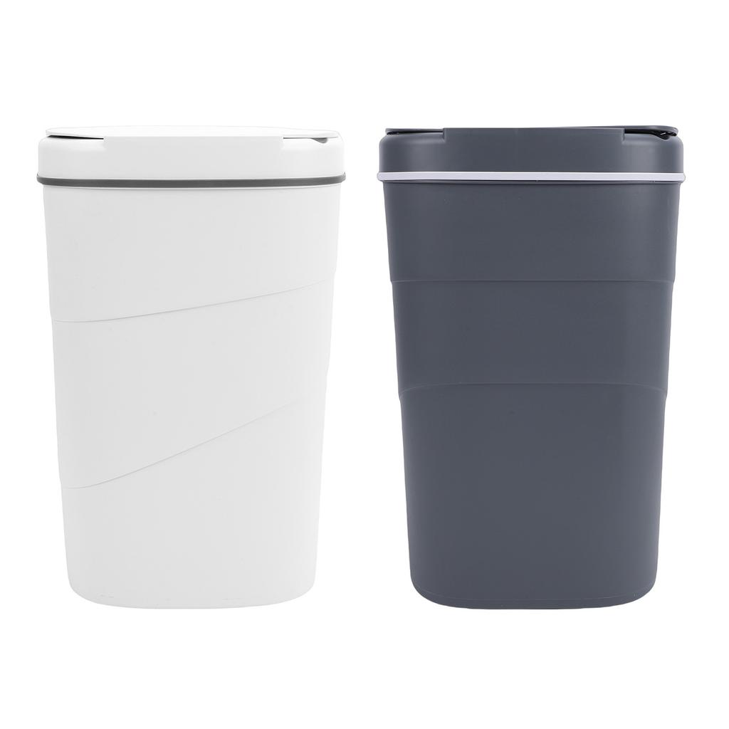 Motion Sensor Trash Can 18L Automatic Touchless Garbage Bin with Blue Luminous Press Ring for Bathroom Kitchen Living Room