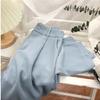 Nuovi pantaloni casual a gamba larga dritta, larghi e sottili, a vita alta, design coreano, di tendenza, di nicchia, per primavera e autunno