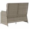 Vidaxl Folding Garden Bench With Cushions, Light Grey, Poly Rattan