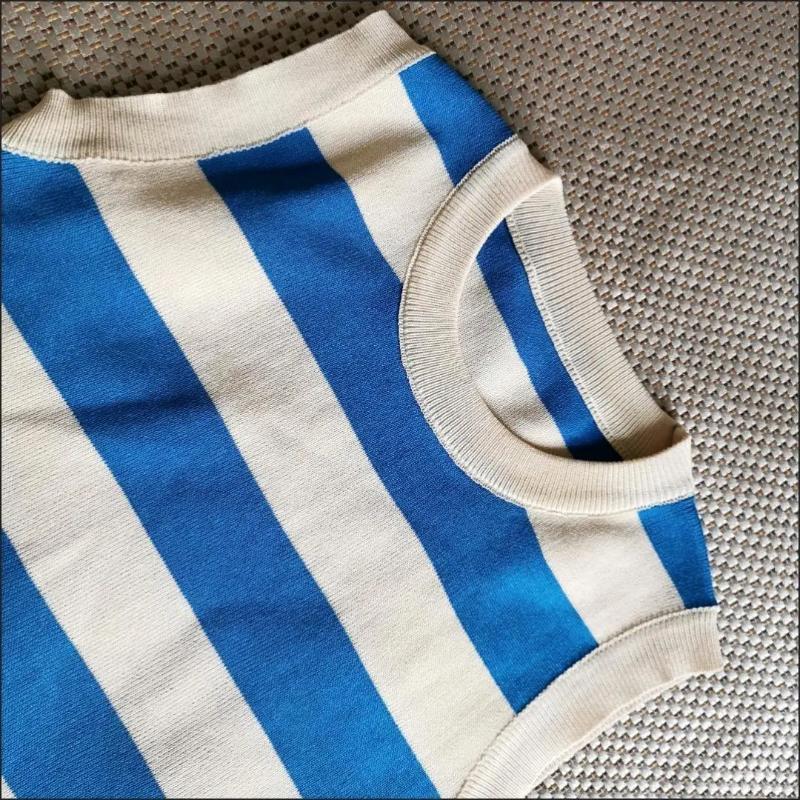 Sexy ribbestrikket tanktopp for kvinner Sommerstriper o-hals Ermeløse beskjæringsoverdeler Street Vintage koreansk moteskjortevest Y2K-klær