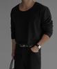 Baulopeulodeogteu Cotton U-Neck Long Sleeve T-Shirt [Black]