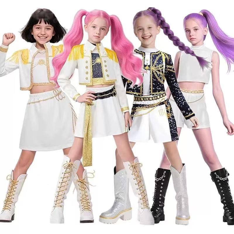 K Pop Sängerin Huntri/x Cosplay Kostüm für Mädchen Rumi Mira Zoey Cosplay Outfits Rollenspiel Halloween Anzug Performance Uniform