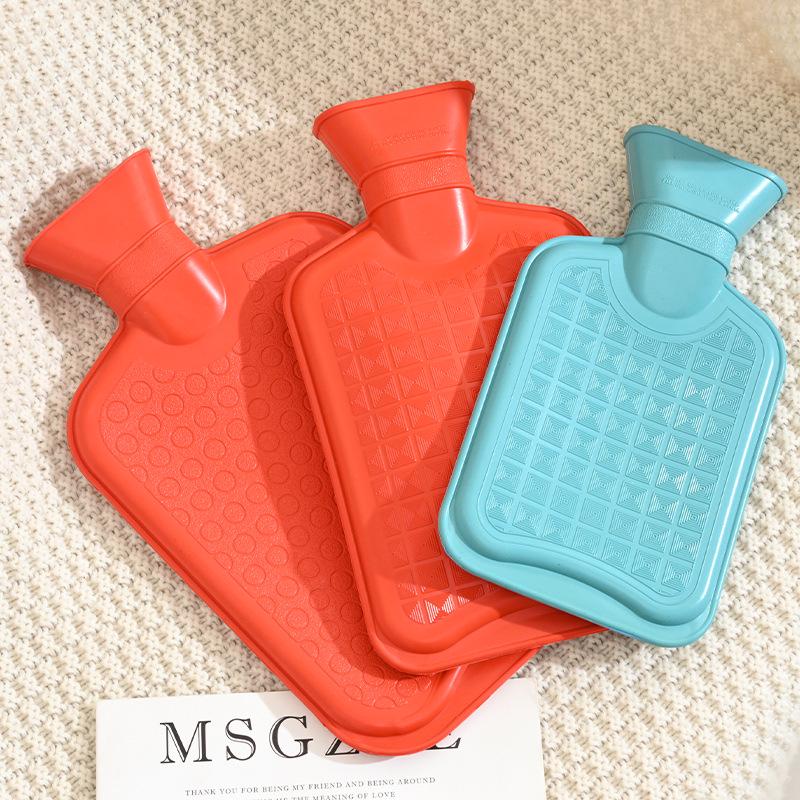 Classic Thickened Rubber Hot Water Bottle with Plush Cover for Warmth