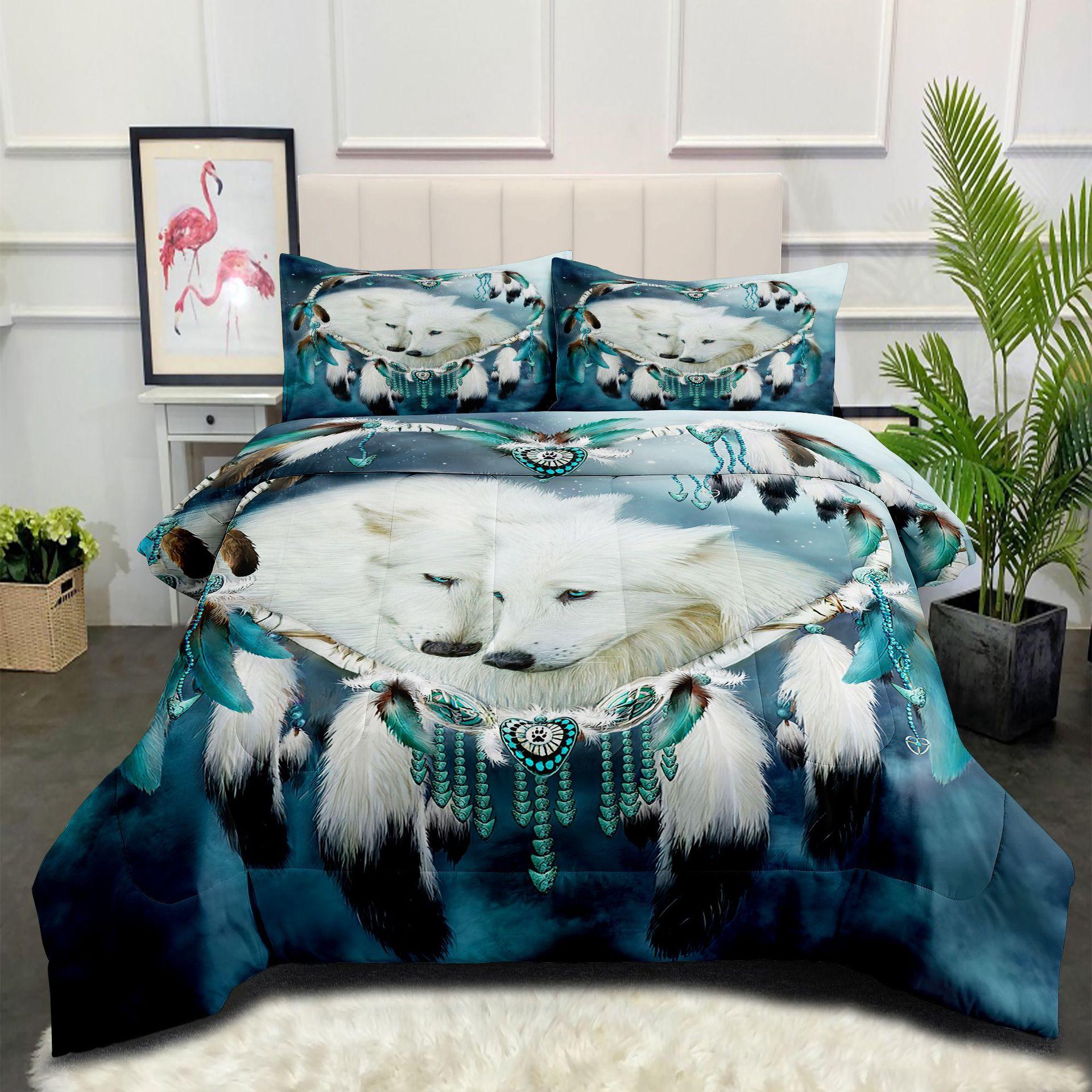 Animal Deer Double Quilt Fat Quilt Hd Digital Printing Feather Silk Cotton Quilt Summer Quilt Winter Quilt 140*200cm