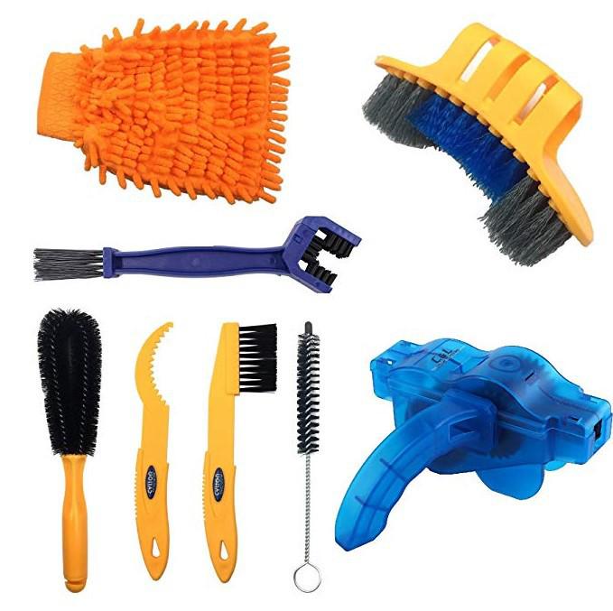 Portable Mountain Bike Chain Cleaner & Maintenance Brush Kit