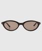 Tuditeo Aur Portable Foldable Sunglasses Slim Cat-Eye Oval Sunglasses C3 Brown