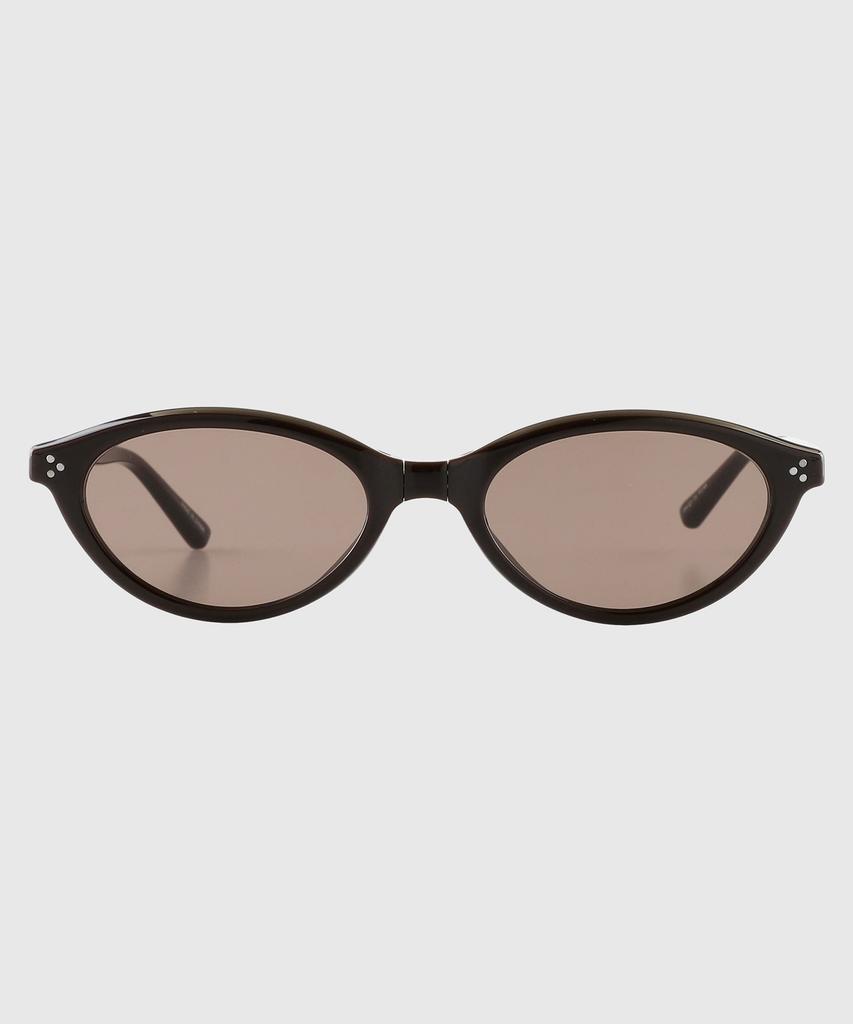 Tuditeo Aur Portable Foldable Sunglasses Slim Cat-Eye Oval Sunglasses C3 Brown