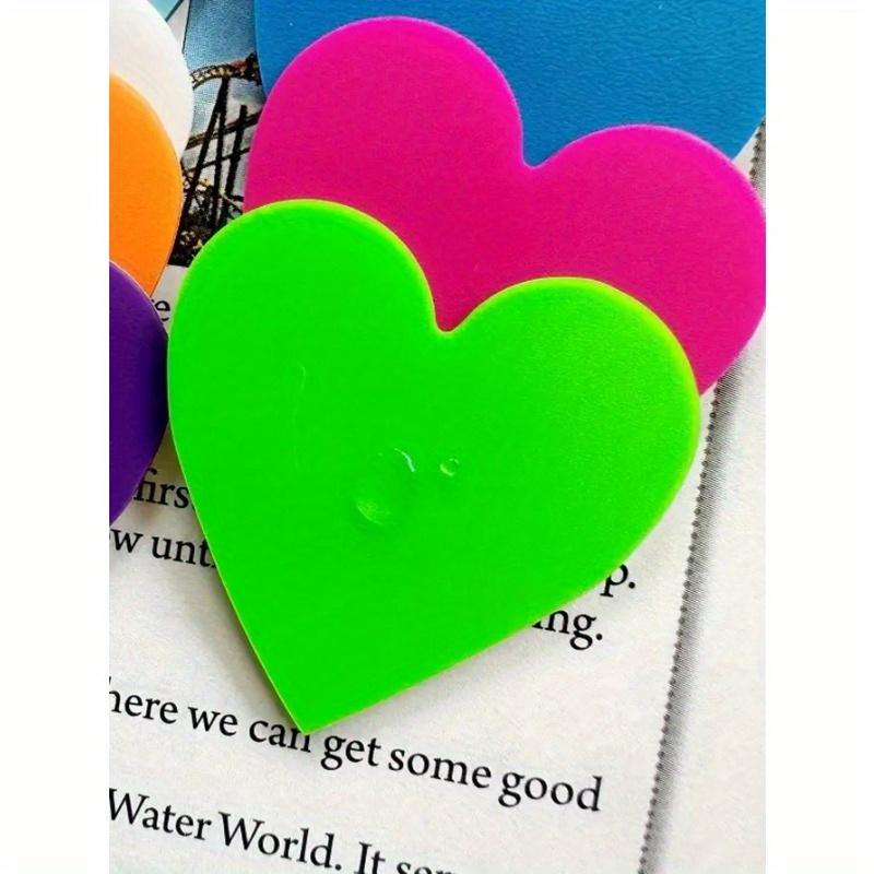 8 Packs, 160 Sheets Mini Heart Shaped Transparent Sticky Notes with 8 Fluorescent Colors for Creative and Cute Stationery