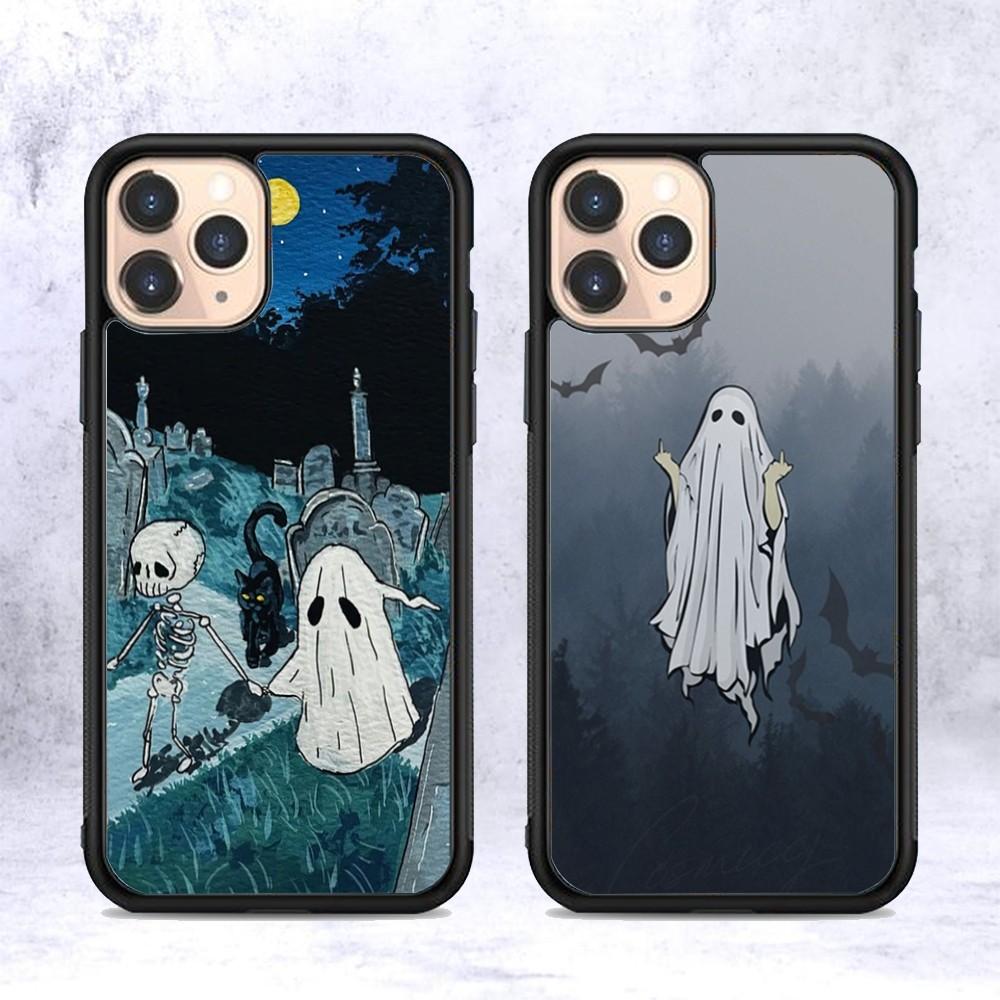 Cartoon Spooky Ghost Phone Case Silicone PC+TPU For For IPhone 11 12 13 14 15 16 Plus Pro Max Cover