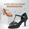 Damen-Latin-Tanzschuh, Satin-Sandale, Damen-Latin-Tanzschuhe, 8,5 cm Absatz, hoher Absatz, weiche Sohle, T-Steg für den Innenbereich