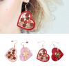 Acrylic Heart Shaped Drop Earrings Stylish Chocolate Gift Box with Bowknot Ear Rings for Birthdays Or Anniversaries