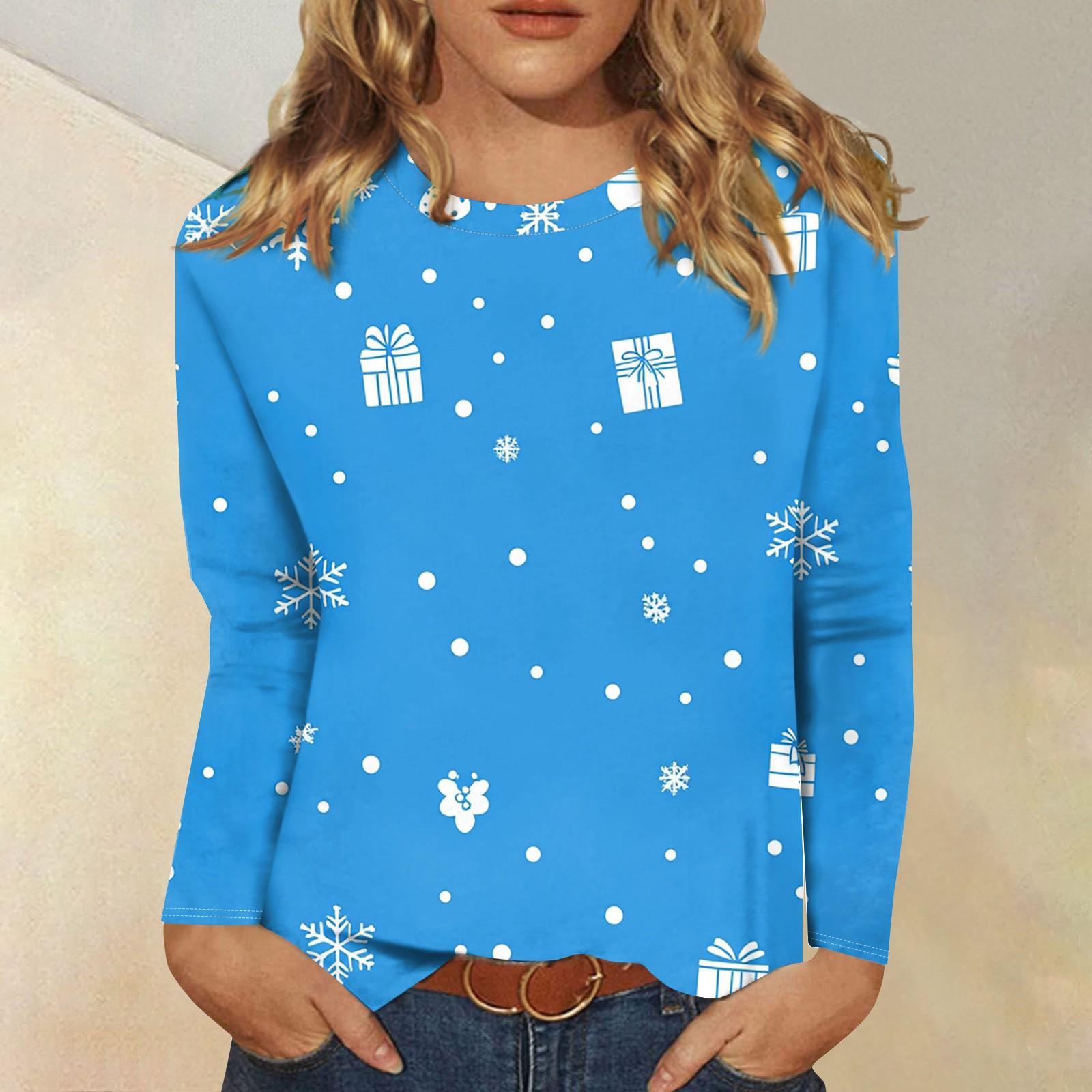 

Женская модная повседневная футболка с круглым вырезом и длинным рукавом с принтом, топ XXL