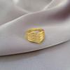 Real Gold Four-Layer Zircon Fashion Ring Opening Adjustable Simple Jewelry Japanese Ring Couple Ring