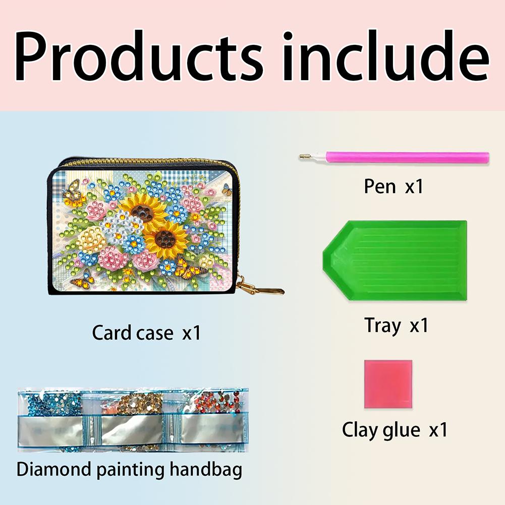 DIY Diamond Painting Card Holder Wallet Purse Diamond Painting Card Holder Coin Purse DIY Craft Gifts for Women