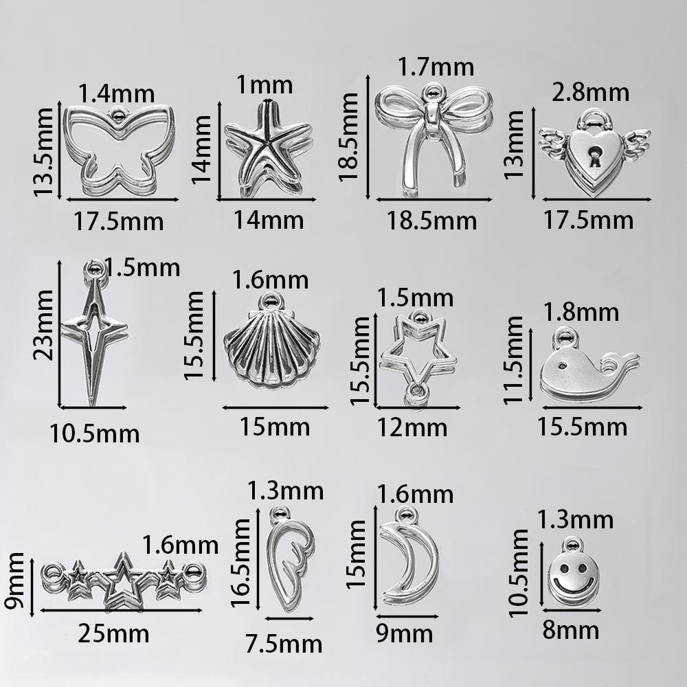 10Pcs/lot 12 Style Metal Alloy Cute Hollow Bow Charms Holiday Gifts Pendants For Jewelry Making DIY Handmade Craft