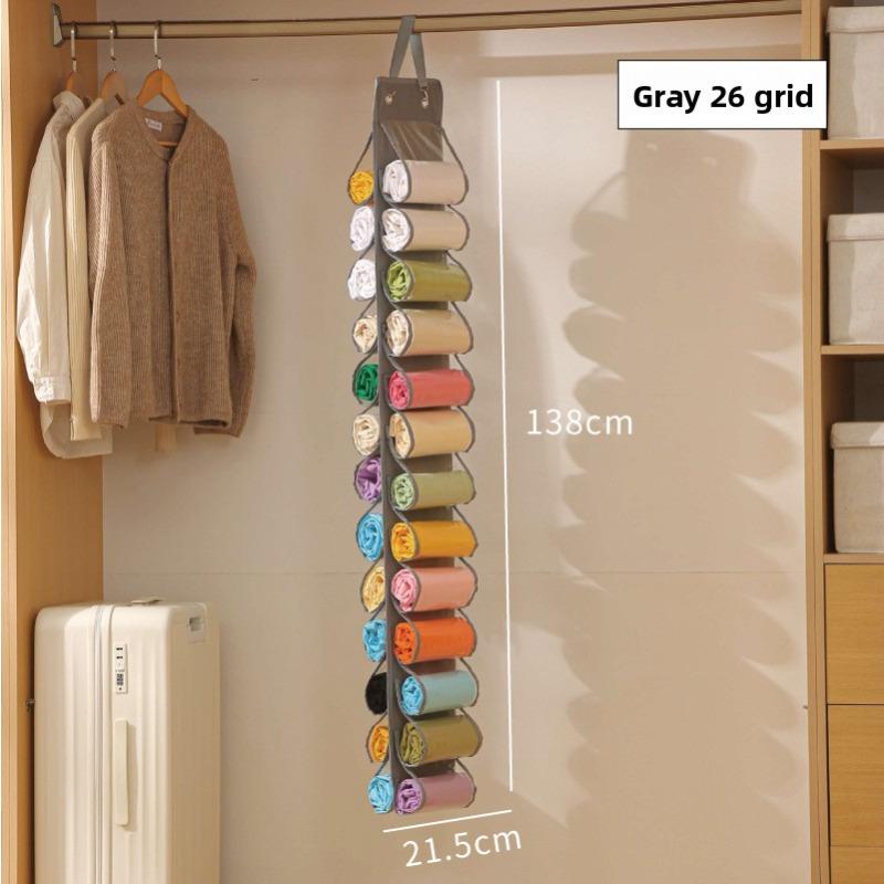 

1pcs 26-grid Yoga Suit Storage Hanging Bag Household Multi-layer Clothing Underwear Storage Bag Door Rear Storage Bag 21.5x13cm&21 Cells & Up
