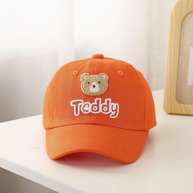 Bear Cap Baby 1-5 Years Old Baby Spring and Summer Sun Protection Baseball Cap Cotton Breathable Hat for Boys Girls