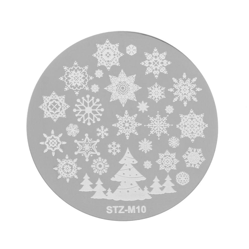 

Tools Christmas Snowflake Stencils Molds Polish Templates Nail Stamp Nail Stamping Plates 10