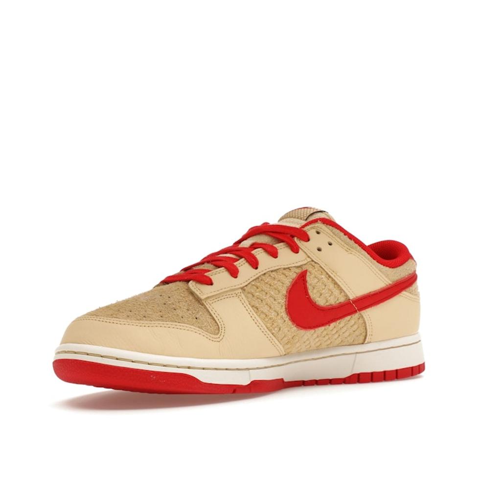 Nike Dunk Low Strawberry Waffle Men Sneakers Tan Pale-Vanilla University-Red HJ9100-294