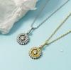 Exquisite Gold-Plated Retro Compass Pendant Necklace with Rhinestones – Japanese Craftsmanship, High-End Fashion Clavicle Chain Gift for Women.