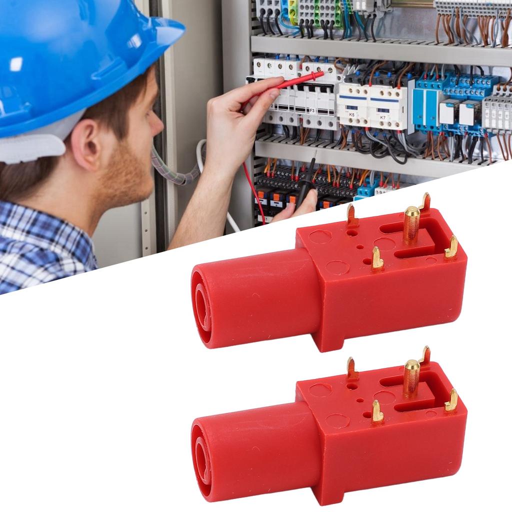 2pcs PCB Panel Socket 4mm Welded Type Good Electrical Conductivity Banana Socket for Multimeters Voltage Testing
