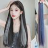 Long, single-piece clip-in hair extension for highlighting, with ear-hanging design and invisible straight dyed strands.