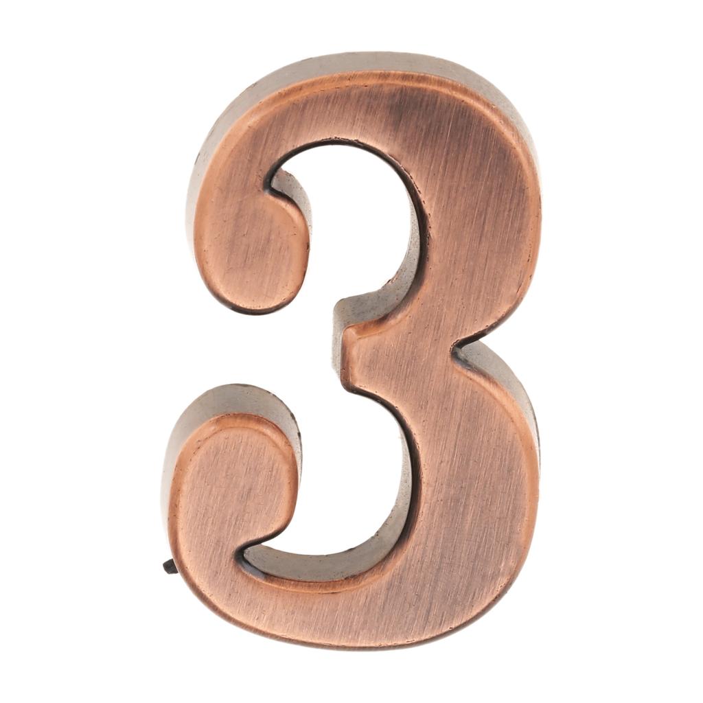 DRELD Old Antique Copper House Number Plastic Door Plate Custom Sign Door Number Sticker for Hotel Apartment Villa Door Plate