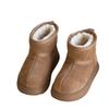 Kids Winter Snow Boots Girls Boys Warm Faux Suede Ankle With Thick Insulation Non-Slip Sole