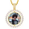 Sublimation Necklace Pendant Picture Charms Custom Hip Hop Round Photo Frame Blanks Sublimation Rotating Pendant