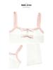 2026 Spicy Sweet Style Color Block Cropped Camisole with Hollow-out Bowknot for Women