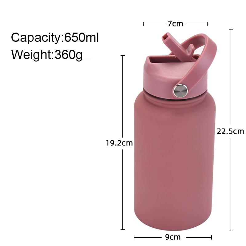 PuraCool Personalised Water Bottle 650ml/22oz Insulated Thermos Customised Tumbler Flask with Straw