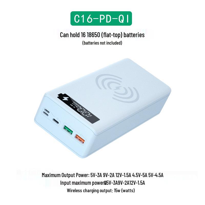 16-teiliges lötfreies 18650 DIY Powerbank-Gehäuse-Kit