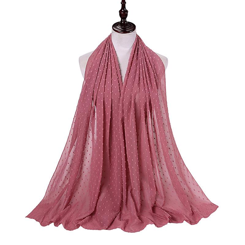 Pearl Tassel Solid Color Chiffon Headscarf