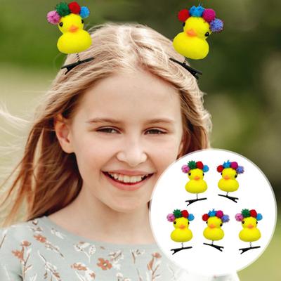 5Pcs Little Yellow Duck Decor Hairpin Cute Plush Duck Hair Clip Girl Spring Hair Pin Headdress Funny Christmas Gift